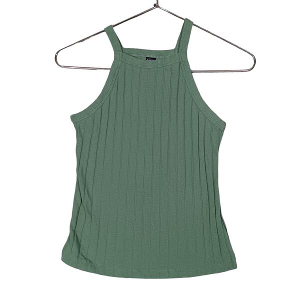 Bundle of 2 Ribbed Tops Size Medium One Green From Shein and One Black From H&M - Picture 5 of 12